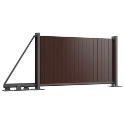 Ворота откатные (комплект вертикальный) гладкий. Коричневый (RAL8017)